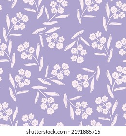 Small flowers and petals seamless pattern. Ideal for printing for fabric. Cute children fashion. Pastel pattern. Vector illustration. Vector illustration