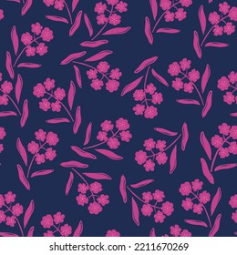 Small flowers and petals seamless pattern. Ideal for printing for fabric. Cute children fashion. Vector illustration.