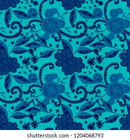 Small Flowers. Seamless Pattern in Country Style. Spring Floral Texture with Hand Drawn Doodles. Small Natural Rapport for Fabric, Linen, Textile. Vector Seamless Background with Wild Flowers.