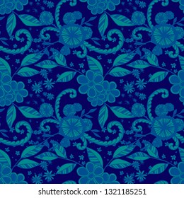 Small Flowers. Seamless Pattern in Country Style. Autumn Floral Texture with Hand Drawn Doodles. Small Natural Rapport for Print, Cotton, Calico. Vector Seamless Background with Wild Flowers.