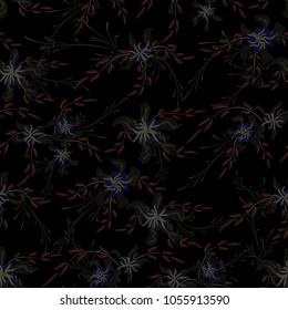 Small Flowers. Seamless Pattern with Cute Daisy Flowers and Pansies. Feminine Texture in Liberty Style for Curtains, Calico, Textile. Vector Spring Rapport.