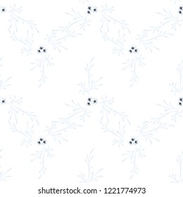 Small Flowers. Seamless Pattern with Cute Daisy Flowers. Feminine Rapport for Linen, Fabric, Wallpaper in Trendy Liberty Style. Colorful Seamless Pattern with Tiny Flowers. Vector Background.