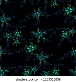 Small Flowers. Seamless Pattern with Cute Daisy Flowers and Pansies. Pretty Texture in Country Style for Fabric, Print, Textile. Vector Spring Rapport.