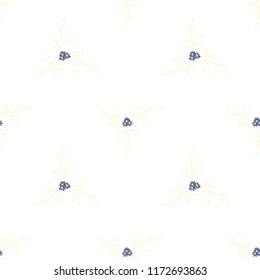 Small Flowers. Seamless Pattern with Delicate Daisy Flowers. Feminine Rapport for Textile, Fabric, Wallpaper in Trendy Country Style. Colorful Seamless Pattern with Tiny Flowers. Vector Background.
