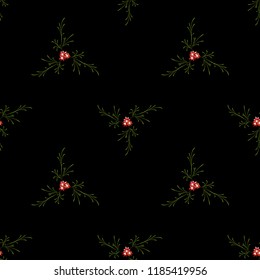 Small Flowers. Seamless Pattern with Delicate Daisy Flowers. Feminine Rapport for Linen, Fabric, Wallpaper in Trendy Rustic Style. Colorful Seamless Pattern with Tiny Flowers. Vector Background.