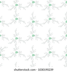 Small Flowers. Seamless Pattern with Gentle Daisy Flowers. Feminine Rapport for Linen, Fabric, Wallpaper in Trendy Country Style. Colorful Seamless Pattern with Tiny Flowers. Vector Background.