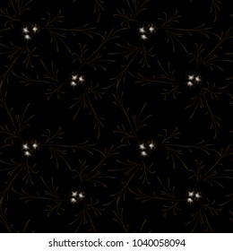 Small Flowers. Seamless Pattern with Gentle Daisy Flowers. Feminine Rapport for Linen, Fabric, Wallpaper in Trendy Country Style. Colorful Seamless Pattern with Tiny Flowers. Vector Background.