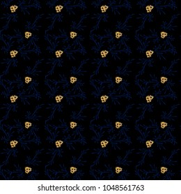 Small Flowers. Seamless Pattern with Gentle Daisy Flowers. Feminine Rapport for Textile, Fabric, Wallpaper in Trendy Country Style. Colorful Seamless Pattern with Tiny Flowers. Vector Background.