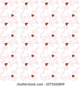 Small Flowers. Seamless Pattern with Gentle Daisy Flowers. Feminine Rapport for Textile, Fabric, Wallpaper in Trendy Liberty Style. Colorful Seamless Pattern with Tiny Flowers. Vector Background.