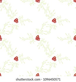 Small Flowers. Seamless Pattern with Gentle Daisy Flowers. Feminine Rapport for Linen, Fabric, Wallpaper in Trendy Liberty Style. Colorful Seamless Pattern with Tiny Flowers. Vector Background.