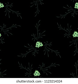 Small Flowers. Seamless Pattern with Gentle Daisy Flowers. Feminine Rapport for Linen, Fabric, Wallpaper in Trendy Country Style. Colorful Seamless Pattern with Tiny Flowers. Vector Background.