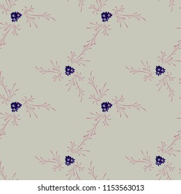 Small Flowers. Seamless Pattern with Gentle Daisy Flowers. Feminine Rapport for Linen, Textile, Wallpaper in Trendy Liberty Style. Colorful Seamless Pattern with Tiny Flowers. Vector Background.