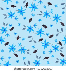 Small Flowers. Seamless Pattern in Liberty Style. Cute Floral Background for Textile, Fabric, Print. Feminine Natural Pattern with Small Floral Motives.