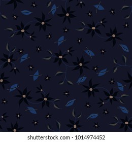 Small Flowers. Seamless Pattern in Liberty Style. Cute Floral Background for Textile, Fabric, Print. Feminine Natural Pattern with Small Floral Motives.