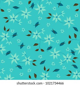 Small Flowers. Seamless Pattern in Liberty Style. Cute Floral Background for Textile, Fabric, Print. Feminine Natural Pattern with Small Floral Motives.