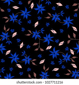 Small Flowers. Seamless Pattern in Liberty Style. Cute Floral Background for Textile, Fabric, Print. Feminine Natural Pattern with Small Floral Motives.