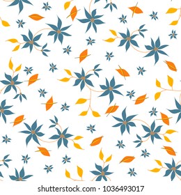 Small Flowers. Seamless Pattern in Liberty Style. Cute Floral Background for Textile, Fabric, Print. Feminine Natural Pattern with Small Floral Motives.