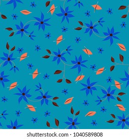 Small Flowers. Seamless Pattern in Liberty Style. Cute Floral Background for Textile, Fabric, Print. Feminine Natural Pattern with Small Floral Motives.