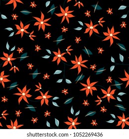 Small Flowers. Seamless Pattern in Liberty Style. Cute Floral Background for Textile, Fabric, Print. Feminine Natural Pattern with Small Floral Motives.