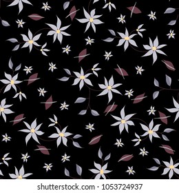 Small Flowers. Seamless Pattern in Liberty Style. Cute Floral Background for Textile, Fabric, Print. Feminine Natural Pattern with Small Floral Motives.