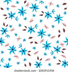 Small Flowers. Seamless Pattern in Liberty Style. Cute Floral Background for Textile, Fabric, Print. Feminine Natural Pattern with Small Floral Motives.