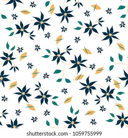Small Flowers. Seamless Pattern in Liberty Style. Cute Floral Background for Textile, Fabric, Print. Feminine Natural Pattern with Small Floral Motives.