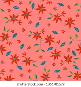 Small Flowers. Seamless Pattern in Liberty Style. Cute Floral Background for Textile, Fabric, Print. Feminine Natural Pattern with Small Floral Motives.