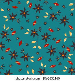 Small Flowers. Seamless Pattern in Liberty Style. Cute Floral Background for Textile, Fabric, Print. Feminine Natural Pattern with Small Floral Motives.