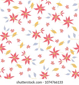 Small Flowers. Seamless Pattern in Liberty Style. Cute Floral Background for Textile, Fabric, Print. Feminine Natural Pattern with Small Floral Motives.
