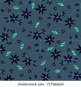 Small Flowers. Seamless Pattern in Liberty Style. Cute Floral Background for Textile, Fabric, Print. Feminine Natural Pattern with Small Floral Motives.