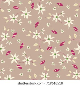 Small Flowers. Seamless Pattern in Liberty Style. Cute Floral Background for Textile, Fabric, Print. Feminine Natural Pattern with Small Floral Motives.