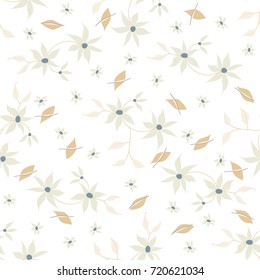 Small Flowers. Seamless Pattern in Liberty Style. Cute Floral Background for Textile, Fabric, Print. Feminine Natural Pattern with Small Floral Motives.