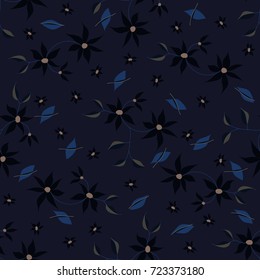 Small Flowers. Seamless Pattern in Liberty Style. Cute Floral Background for Textile, Fabric, Print. Feminine Natural Pattern with Small Floral Motives.