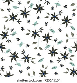 Small Flowers. Seamless Pattern in Liberty Style. Cute Floral Background for Textile, Fabric, Print. Feminine Natural Pattern with Small Floral Motives.