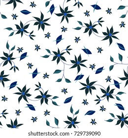 Small Flowers. Seamless Pattern in Liberty Style. Cute Floral Background for Textile, Fabric, Print. Feminine Natural Pattern with Small Floral Motives.