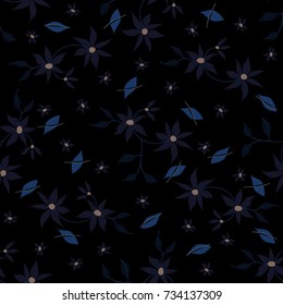 Small Flowers. Seamless Pattern in Liberty Style. Cute Floral Background for Textile, Fabric, Print. Feminine Natural Pattern with Small Floral Motives.