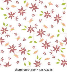 Small Flowers. Seamless Pattern in Liberty Style. Cute Floral Background for Textile, Fabric, Print. Feminine Natural Pattern with Small Floral Motives.