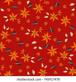 Small Flowers. Seamless Pattern in Liberty Style. Cute Floral Background for Textile, Fabric, Print. Feminine Natural Pattern with Small Floral Motives.