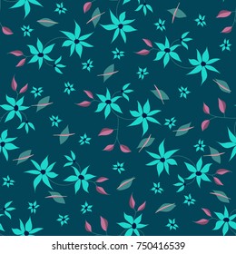 Small Flowers. Seamless Pattern in Liberty Style. Cute Floral Background for Textile, Fabric, Print. Feminine Natural Pattern with Small Floral Motives.