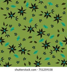 Small Flowers. Seamless Pattern in Liberty Style. Cute Floral Background for Textile, Fabric, Print. Feminine Natural Pattern with Small Floral Motives.