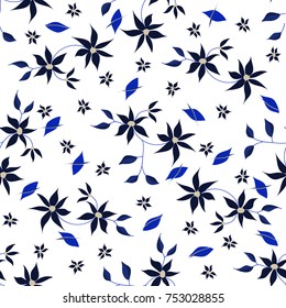 Small Flowers. Seamless Pattern in Liberty Style. Cute Floral Background for Textile, Fabric, Print. Feminine Natural Pattern with Small Floral Motives.