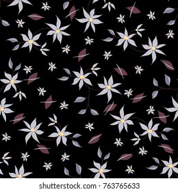 Small Flowers. Seamless Pattern in Liberty Style. Cute Floral Background for Textile, Fabric, Print. Feminine Natural Pattern with Small Floral Motives.