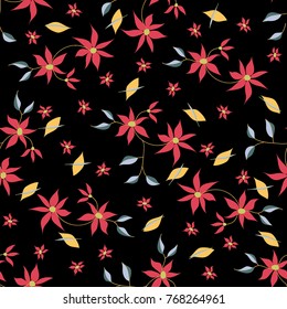 Small Flowers. Seamless Pattern in Liberty Style. Cute Floral Background for Textile, Fabric, Print. Feminine Natural Pattern with Small Floral Motives.