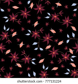 Small Flowers. Seamless Pattern in Liberty Style. Cute Floral Background for Textile, Fabric, Print. Feminine Natural Pattern with Small Floral Motives.