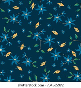 Small Flowers. Seamless Pattern in Liberty Style. Cute Floral Background for Textile, Fabric, Print. Feminine Natural Pattern with Small Floral Motives.