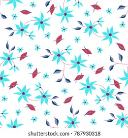 Small Flowers. Seamless Pattern in Liberty Style. Cute Floral Background for Textile, Fabric, Print. Feminine Natural Pattern with Small Floral Motives.