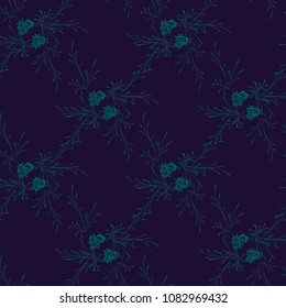 Small Flowers. Seamless Pattern with Pretty Daisy Flowers. Feminine Rapport for Textile, Fabric, Wallpaper in Trendy Liberty Style. Colorful Seamless Pattern with Tiny Flowers. Vector Background.
