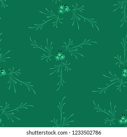 Small Flowers. Seamless Pattern with Pretty Daisy Flowers. Feminine Rapport for Linen, Textile, Fabric in Trendy Rustic Style. Colorful Seamless Pattern with Tiny Flowers. Vector Background.