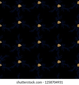 Small Flowers. Seamless Pattern with Pretty Daisy Flowers. Feminine Rapport for Textile, Fabric, Wallpaper in Trendy Liberty Style. Colorful Seamless Pattern with Tiny Flowers. Vector Background.