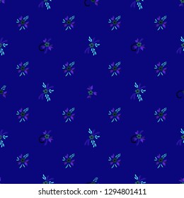 Small Flowers. Seamless Pattern with Small Simple Flowers for, Card, Banner, Curtains. Colorful Girlie Ornament. Bright, Retro Texture in, Liberty Style. Background with Small Flowers.